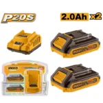 INGCO FBCPK1222E Li-ion Akü ve Şarj Cihazı Seti 20V 2.0Ah